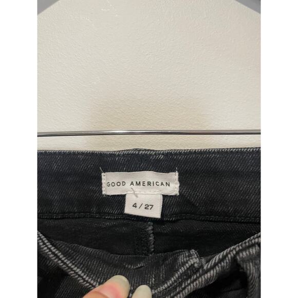 NWT Good American Good Boy Twisted Slit Denim Jeans Black Women's Size 4 / 27 - Picture 5 of 7